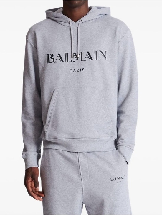 Balmain Other - Balmain Paris Men's Grey Logo Hoodie Size 2XL